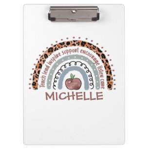Porte-bloc Professeur personnalisé Cute Rainbow   Nom personn
