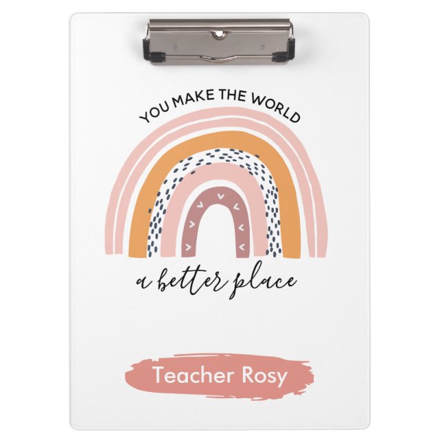 Porte-bloc Professeur Porte - bloc Boho Rainbow Pink Personna (Devant)
