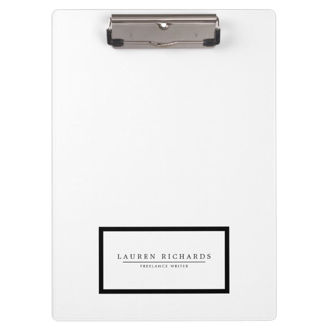 Porte-bloc Professionnel Luxe noir et blanc Personnalisé (Devant)