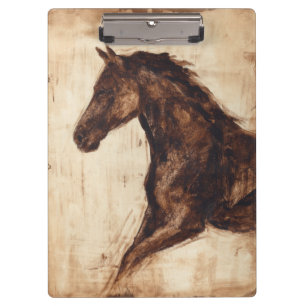 Porte-bloc Profil de cheval sauvage Brown