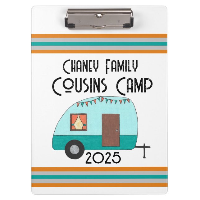 Porte-bloc Profitez du Journey Cousins Camp Camper Retro (Devant)