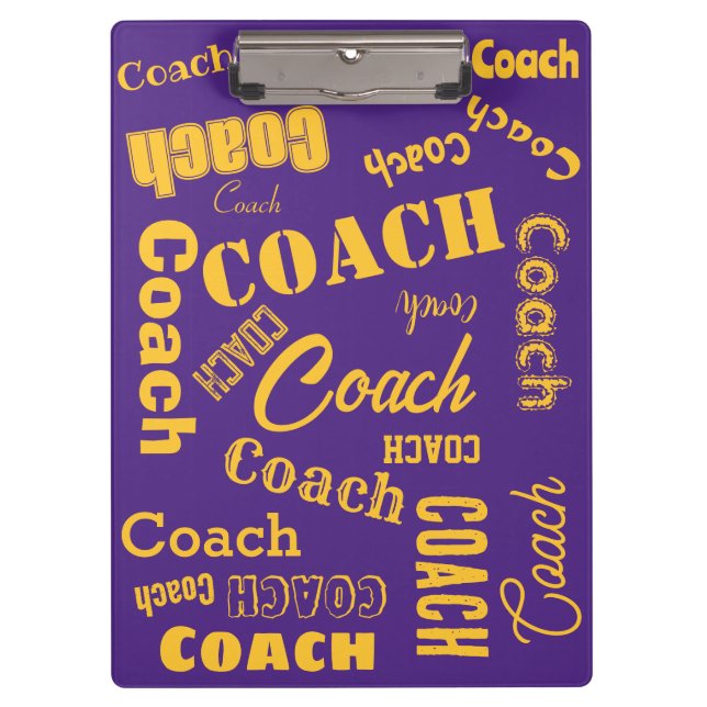 Porte-bloc Purple and Gold Personnalisé Coach Nom Cadeau Art (Devant)