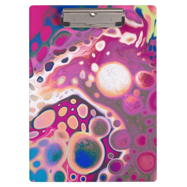 Porte-bloc Purple, bleu et rose numérique moderne Abstrait (Devant)