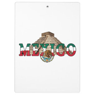 Porte-bloc Pyramides Mexicaines Et Drapeau Mexicain