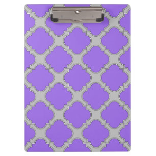 Porte-bloc Quatrefoil violet et gris
