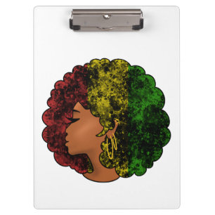 Porte-bloc Rasta femme noire afro rouge jaune vert