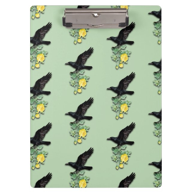 Porte-bloc Raven with Yellow Rose (Devant)