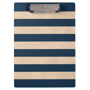 Porte-bloc Rayé bleu-foncé de rose Girly élégant frais