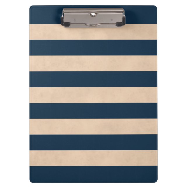 Porte-bloc Rayé bleu-foncé de rose Girly élégant frais (Devant)