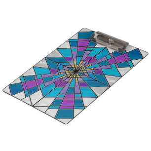 Porte-bloc Rayon en verre de teint bleu et violet