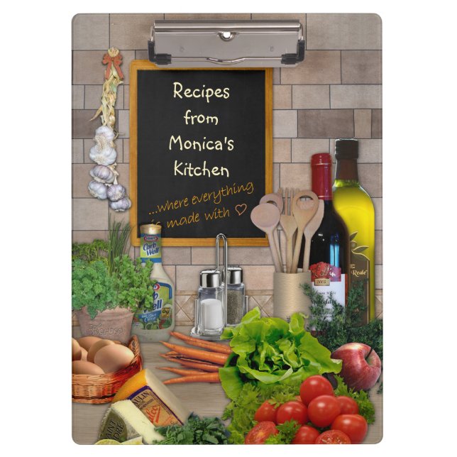 Porte-bloc Recettes Porte - bloc avec votre nom (Devant)