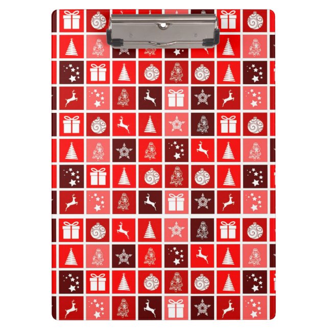 Porte-bloc Red Christmas Holiday Cute Tree Reinder (Devant)