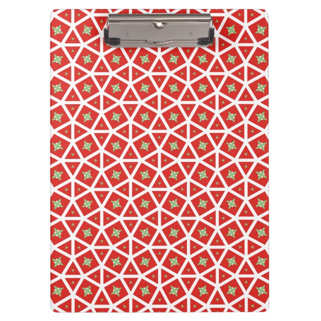 Porte-bloc Red Holiday Geometric Star Design (Devant)