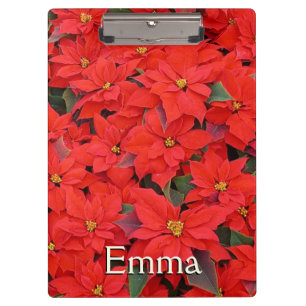 Porte-bloc Red Poinsettias I Christmas Holiday Floral Photo