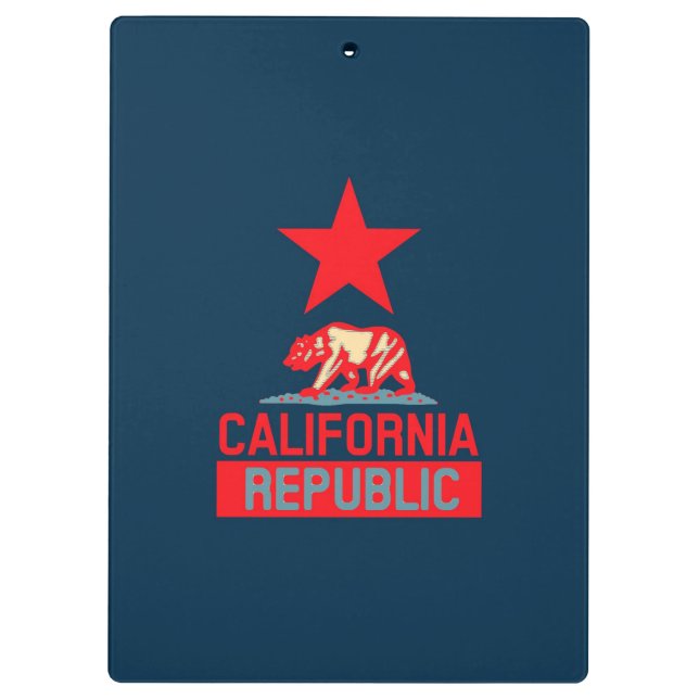 Porte-bloc République de Californie en rouge et bleu élégant (Dos)