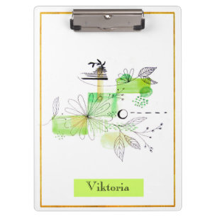 Porte-bloc Résumé moderne Noir et vert