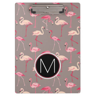 Porte-bloc Rétro monogramme des Flamants roses  