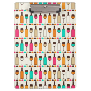Porte-bloc Rétros bouteilles et verres de vin