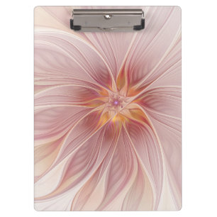 Porte-bloc Rêve floral rose tendre, art fractal abstrait de f