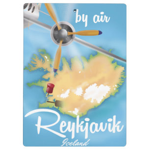 Porte-bloc Reykjavik, affiche de voyage en Islande