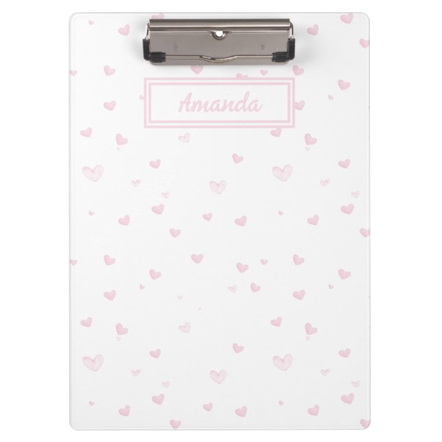 Porte-bloc Rose Coeur Motif Fille Romantique Aquarelle (Devant)