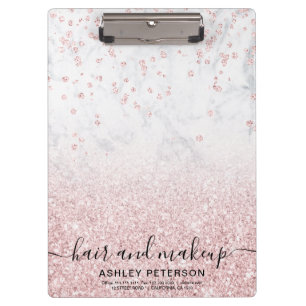 Porte-bloc rose de maquillage parties scintillant en marbre b