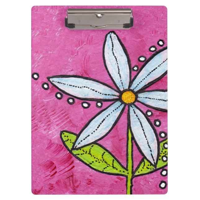 Porte-bloc Rose lunatique de fleur de marguerite blanche (Devant)