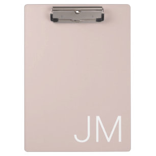 Porte-bloc Rose Pâle Tendance Monogramme Géant Initiales