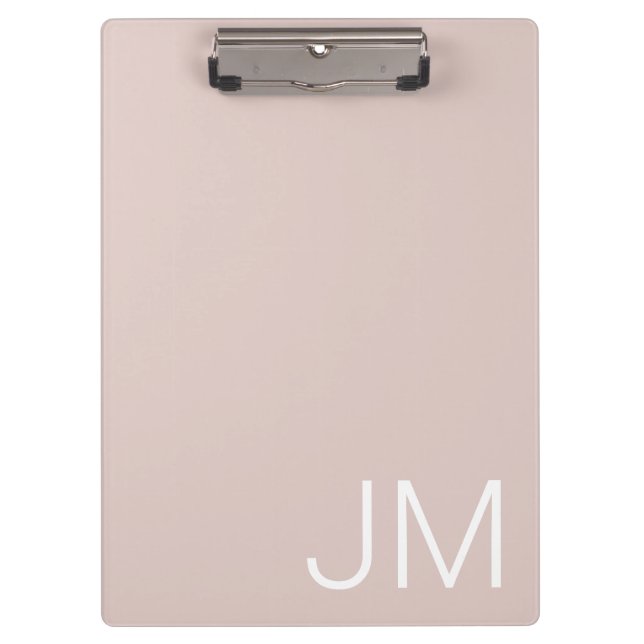 Porte-bloc Rose Pâle Tendance Monogramme Géant Initiales (Devant)