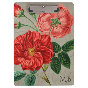 Porte-bloc Rose rouge antique sur gris