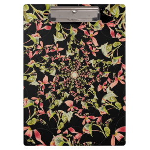 Porte-bloc Rose Vert doux noir Begonia art fractal