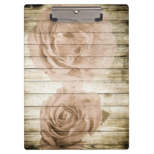 Porte-bloc Rose Vintage Arrière - plan en bois moderne Élégan