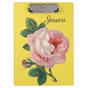 Porte-bloc Rose vintage avec votre nom