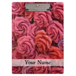 Porte-bloc Roses à fleurs roses