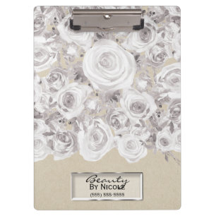 Porte-bloc Roses d'hiver rustiques blanches Kraft Shabby Chic