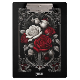 Porte-bloc Roses gothiques en cadre orné