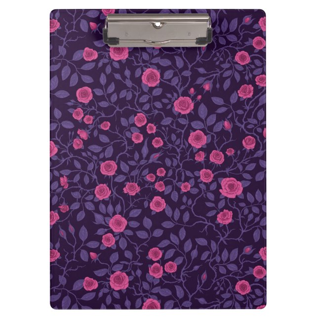 Porte-bloc Roses sauvages en rose et violet (Devant)