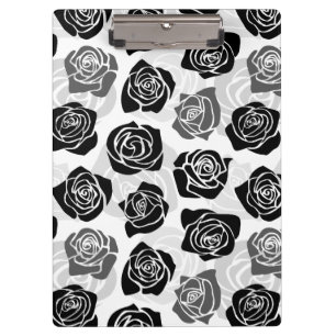 Porte-bloc Roses Vintages chic en noir et blanc