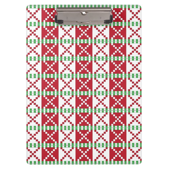 Porte-bloc Rouge, blanc, vert letton Letton Ethnic Folk art (Devant)