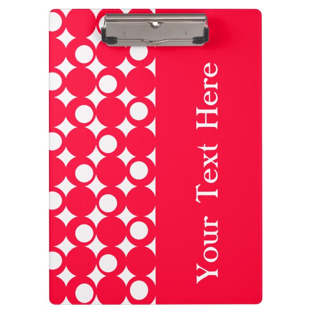Porte-bloc Rouge Mod Ball Design avec texte personnalisé (Devant)