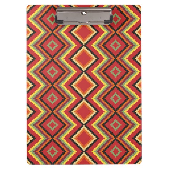Porte-bloc Rouge Noir Jaune Amérindien Motif de couverture (Devant)