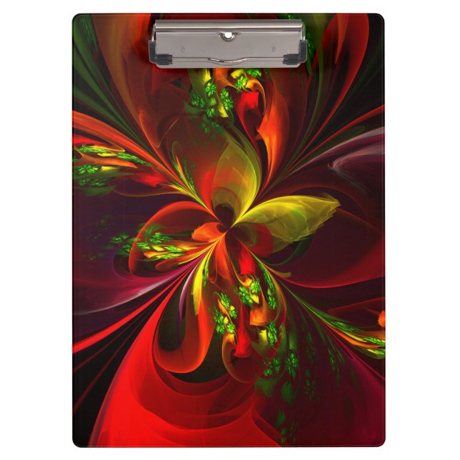 Porte-bloc Rouge vert moderne Floral Abstrait Art Motif #05 (Devant)