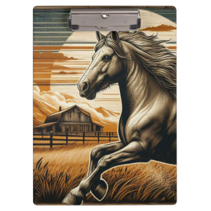 Porte-bloc Rouille/cheval vintage/Ouest