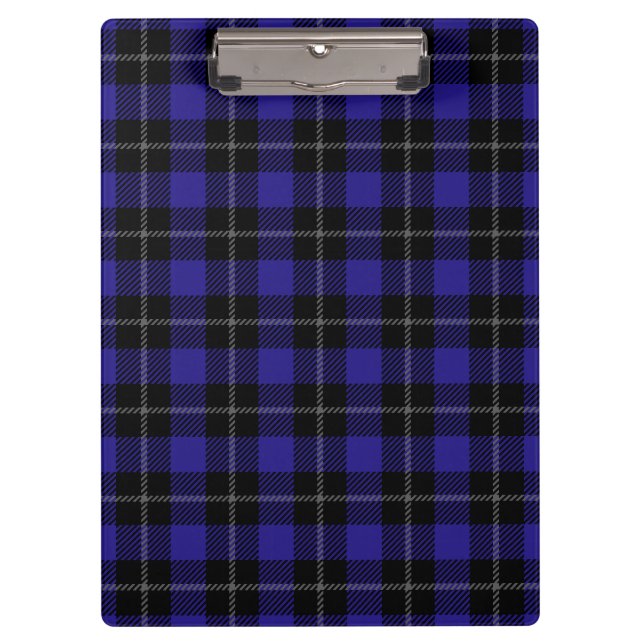 Porte-bloc Royal Blue Black Plaid (Devant)