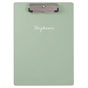 Porte-bloc Sage Green Nom Moderne Élégant Monogramme Boho