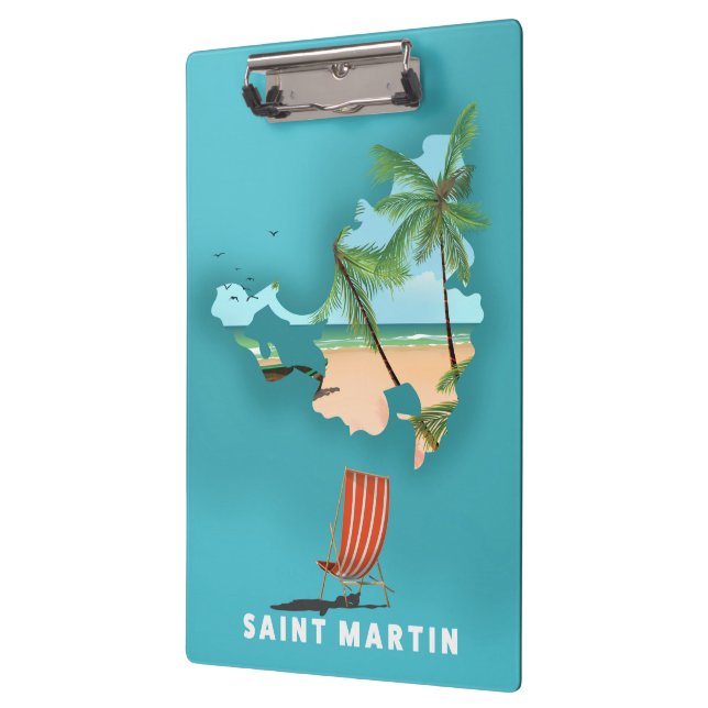 Porte-bloc Saint Martin Carte illustrée. (Gauche)