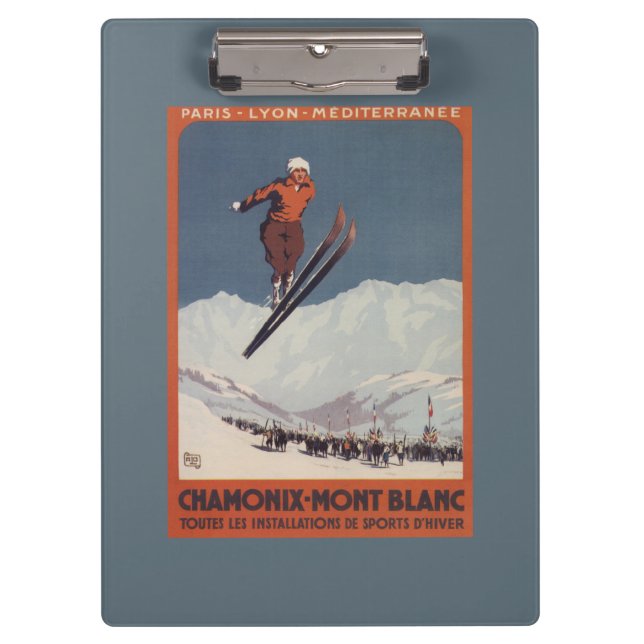 Porte-bloc Saut à skis - affiche olympique de promo de PLM (Devant)