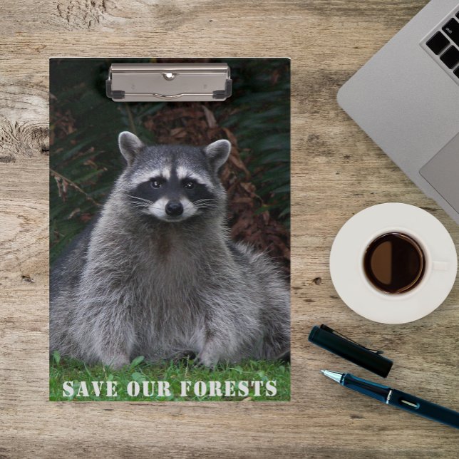 Porte-bloc Save Our Forêts Raccoon Wildlife Photo (In Situ)