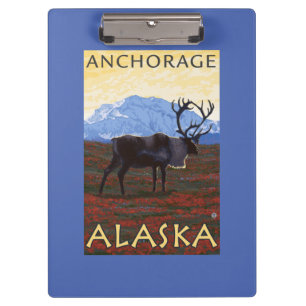 Porte-bloc Scène de caribou - Anchorage, Alaska