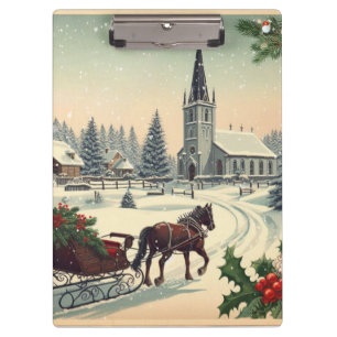 Porte-bloc Scène de Noël classique/Vintage